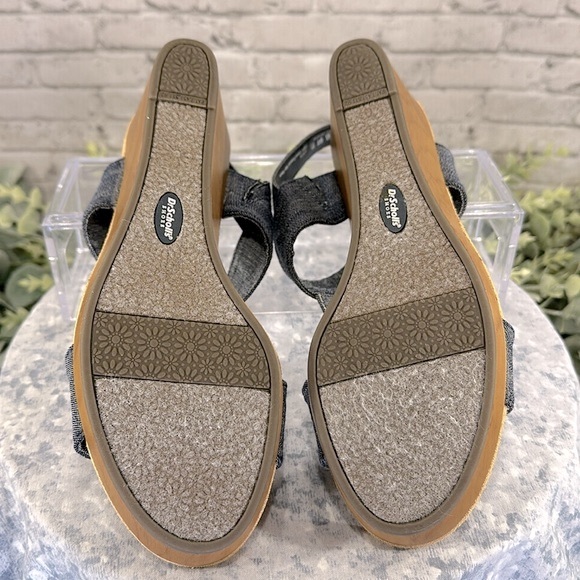 Dr. Scholl’s “Byron” Blue Denim Open Toe H-Band Wedge Sandals WMS 7.5M💙EUC - Picture 7 of 10